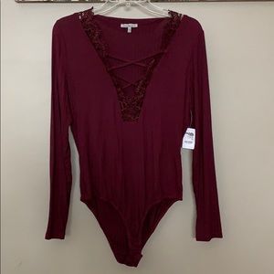Charlotte Russe Lace Front Bodysuit